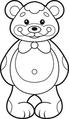 Cartoon teddy bear. Coloring page. Illustration for children. Cute and funny cartoon characters. Coloring book for small children.