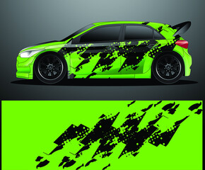 Rally car decal graphic wrap vector, abstract background