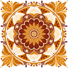 Mandala for home decor, surface, apparel, stationery design.