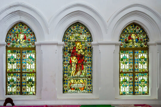 GALLE, SRI LANKA - OCTOBER 30, 2016: The Interior Of The All Saint Church Of Anglican Communion On In Galle Fort In Sri Lanka.