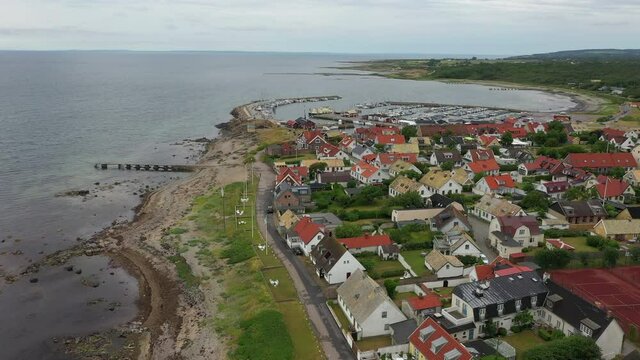 Aerial view of Torekov - a recreational resort in southern Sweden.