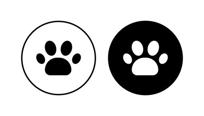 Paw icon set. paw print icon vector. dog or cat paw
