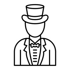 Vector Magician Outline Icon Design