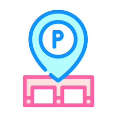 gps mark of parking location color icon vector. gps mark of parking location sign. isolated symbol illustration