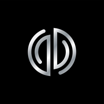 Creative Minimalist Alphabet Initial Letter Mark Monogram Silver Logo GD G D Editable in Vector Format 