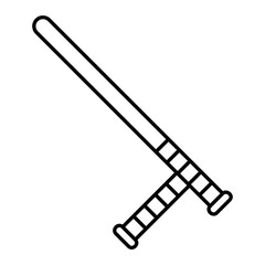 Vector Baton Outline Icon Design