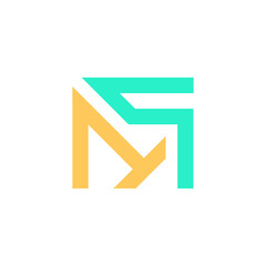 Creative Minimalist Alphabet Initial Letter Mark Monogram Logo PM MS M S Editable in Vector Format 
