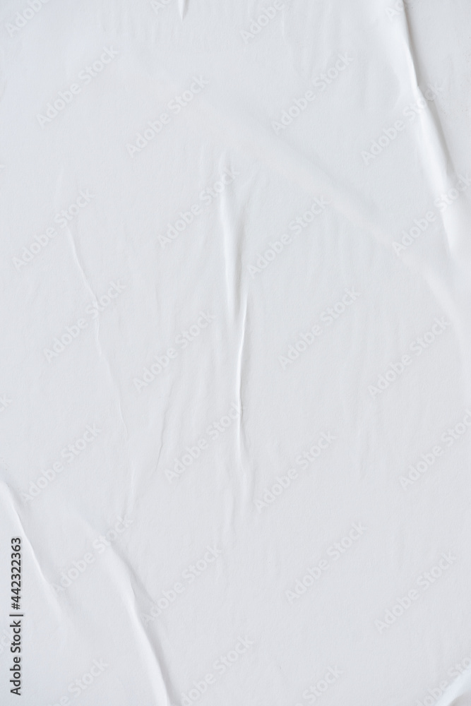 Sticker white crinkled paper texture background