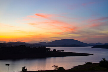 sunset over the lake