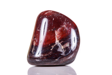 Macro mineral stone jasper on a white background