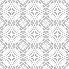 Vector pattern with symmetrical elements . Modern stylish abstract texture. Repeating geometric tiles from 

striped elements.Black and white pattern.