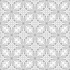 Vector pattern with symmetrical elements . Modern stylish abstract texture. Repeating geometric tiles from 

striped elements.Black and white pattern.