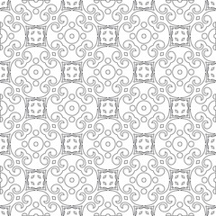 Vector pattern with symmetrical elements . Modern stylish abstract texture. Repeating geometric tiles from 

striped elements.Black and white pattern.