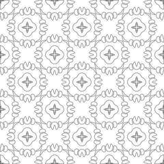 Vector pattern with symmetrical elements . Modern stylish abstract texture. Repeating geometric tiles from 

striped elements.Black and white pattern.