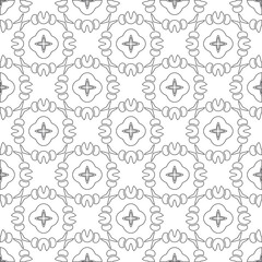 Vector pattern with symmetrical elements . Modern stylish abstract texture. Repeating geometric tiles from 

striped elements.Black and white pattern.