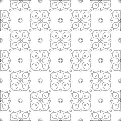 Vector pattern with symmetrical elements . Modern stylish abstract texture. Repeating geometric tiles from 

striped elements.Black and white pattern.