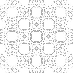 Vector pattern with symmetrical elements . Modern stylish abstract texture. Repeating geometric tiles from 

striped elements.Black and white pattern.