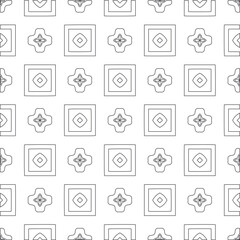 Vector pattern with symmetrical elements . Modern stylish abstract texture. Repeating geometric tiles from 

striped elements.Black and white pattern.