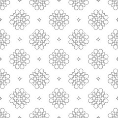 Vector pattern with symmetrical elements . Modern stylish abstract texture. Repeating geometric tiles from 

striped elements.Black and white pattern.