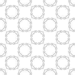 Vector pattern with symmetrical elements . Modern stylish abstract texture. Repeating geometric tiles from 

striped elements.Black and white pattern.