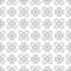 Vector pattern with symmetrical elements . Modern stylish abstract texture. Repeating geometric tiles from 

striped elements.Black and white pattern.