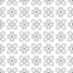 Tuinposter Vector pattern with symmetrical elements . Modern stylish abstract texture. Repeating geometric tiles from   striped elements.Black and white pattern. © t2k4