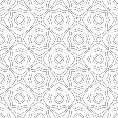 Vector pattern with symmetrical elements . Modern stylish abstract texture. Repeating geometric tiles from 

striped elements.Black and white pattern.