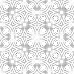 Vector pattern with symmetrical elements . Modern stylish abstract texture. Repeating geometric tiles from 

striped elements.Black and white pattern.