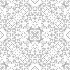 Vector pattern with symmetrical elements . Modern stylish abstract texture. Repeating geometric tiles from 

striped elements.Black and white pattern.