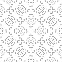 Vector pattern with symmetrical elements . Modern stylish abstract texture. Repeating geometric tiles from 

striped elements.Black and white pattern.