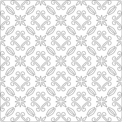 Poster Vector pattern with symmetrical elements . Modern stylish abstract texture. Repeating geometric tiles from   striped elements.Black and white pattern. © t2k4