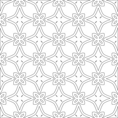 Vector pattern with symmetrical elements . Modern stylish abstract texture. Repeating geometric tiles from 

striped elements.Black and white pattern.