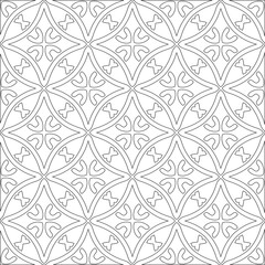 Vector pattern with symmetrical elements . Modern stylish abstract texture. Repeating geometric tiles from 

striped elements.Black and white pattern.