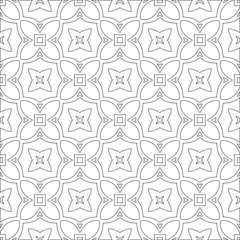 Vector pattern with symmetrical elements . Modern stylish abstract texture. Repeating geometric tiles from 

striped elements.Black and white pattern.