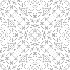 Vector pattern with symmetrical elements . Modern stylish abstract texture. Repeating geometric tiles from 

striped elements.Black and white pattern.