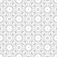 Vector pattern with symmetrical elements . Modern stylish abstract texture. Repeating geometric tiles from 

striped elements.Black and white pattern.