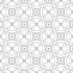 Vector pattern with symmetrical elements . Modern stylish abstract texture. Repeating geometric tiles from 

striped elements.Black and white pattern.