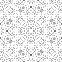 Vector pattern with symmetrical elements . Modern stylish abstract texture. Repeating geometric tiles from 

striped elements.Black and white pattern.