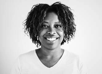 Portrait of black woman isolated