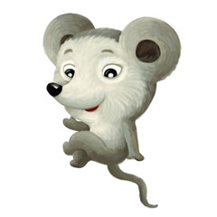 cartoon smiling mouse on white background illustration