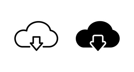 Cloud Download icon vector for web, computer and mobile app