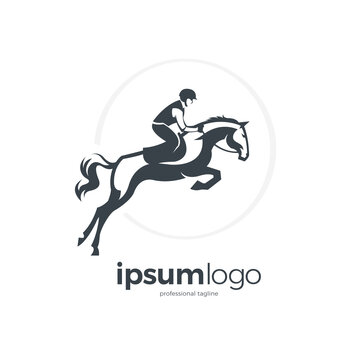Race horse logo design template