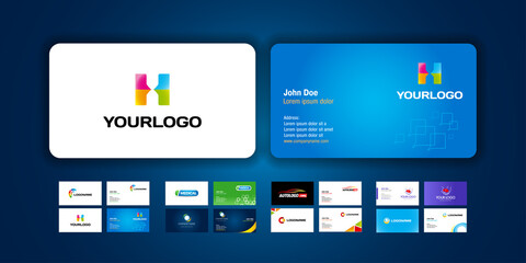 Luxury, Modern and Elegant Business Card Design template set. Vector illustrations.