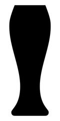 Beer glass icon. Silhouette vector illustration isolated on white background.