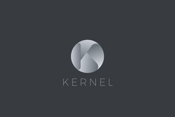 Letter K Logo design Business Luxury vector template Circle shape style.