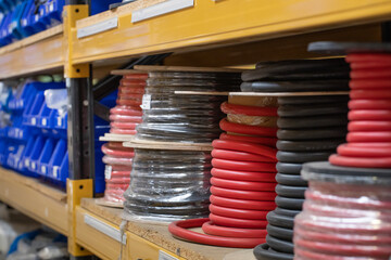 Cables in stock. Stockroom.