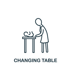 Changing Table icon from baby things collection. Simple line element Changing Table symbol for templates, web design and infographics