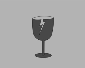 a vector illustration made in a simple way with a sign that this item is easy to break