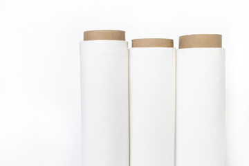 White cotton Fabric Rolls Mockup