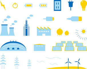 Obraz premium 電力 発電 アイコン素材集